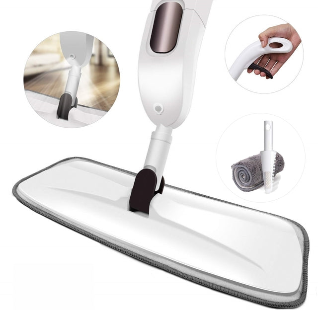 Mopa Rectangular con Spray: Sin cubo, máximo brillo.